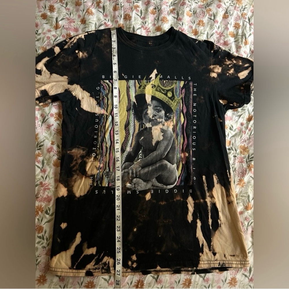 Biggie Smalls Notorious B.I.G. Graphic Tee | Custom Bleach Dyed | Fits M - Picture 5 of 7
